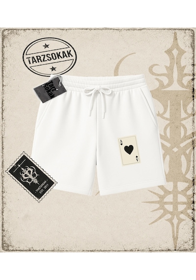 Tarzsokak Gotik & Grunge Streetwear Retro 1 Unisex Şort Beyaz