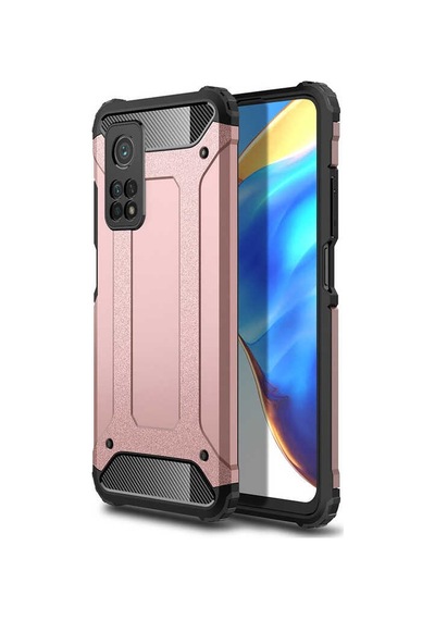 Noktaks - Xiaomi Uyumlu Xiaomi Mi 10t Pro 5g - Kılıf Çift Katman Zırh Tank Crash Military Kapak - Rose Gold