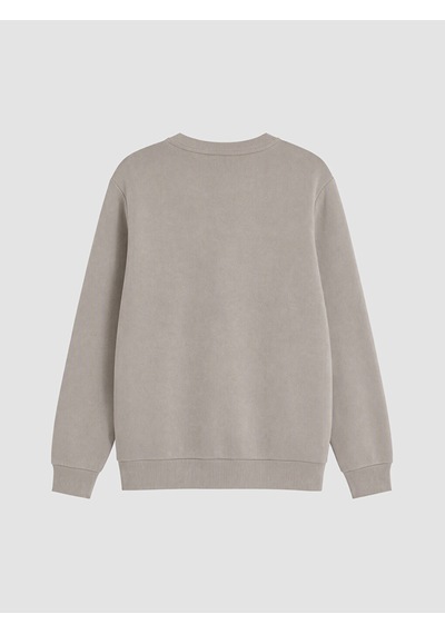 Lcwaıkıkı Classic Bej Bisiklet Yaka Baskılı Kalın Erkek Sweatshirt