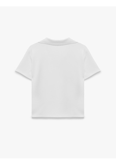 Koton Regular Fit Kısa Kollu Polo Yaka Tişört Beyaz 7wak50070ek