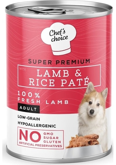 Chef's Choice Kuzulu Pirinçli Ezme Konserve Yetişkin Köpek Maması 400 G