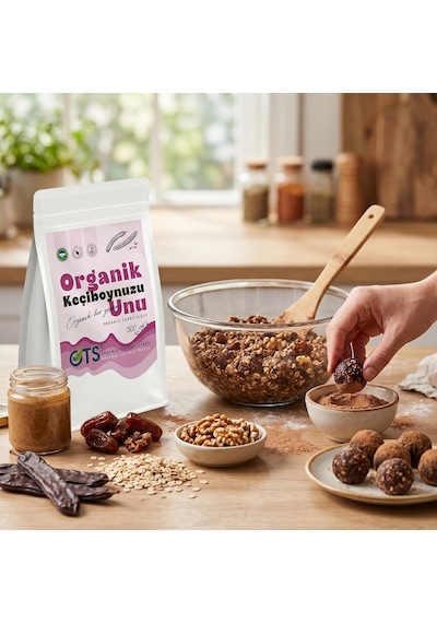 Ots Organik Keçiboynuzu Unu 500 gr (Organik Sertifikalı, Pestisit Analizli)