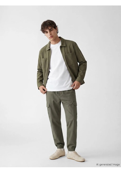 Lc Waikiki Haki Standart Kalıp Poplin Erkek Jogger Pantolon