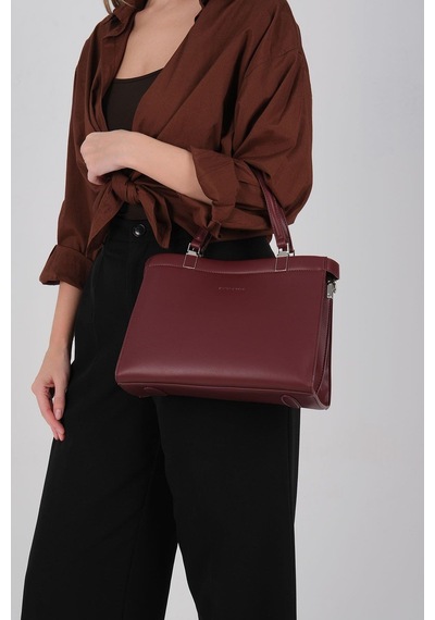 Silver Polo Sp1237 Kadın El Çantası Cilt Bordo-bordo