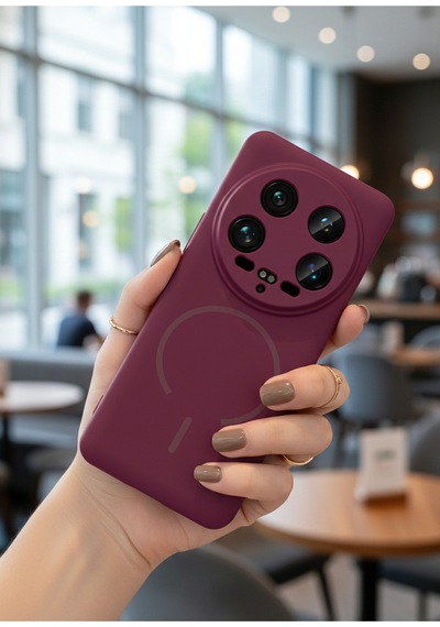 Xiaomi 14 Ultra İçin Uyumlu M-safe Özellikli Soft Renkli Elde Kaymaz Silikon Kılıf