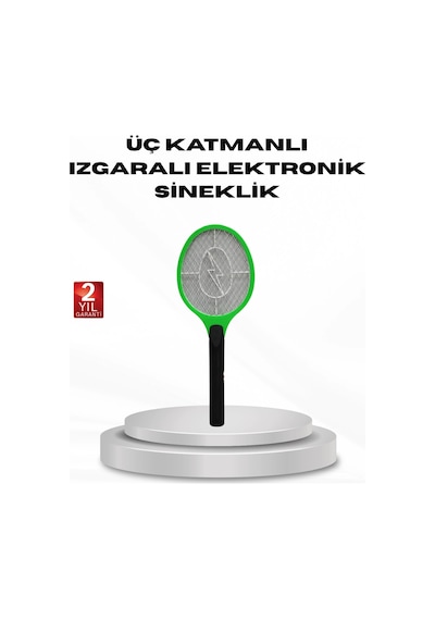 Zenvia Yüksek Gerilimli Elektronik Sinek Raket Sessiz, Kimyasız Ve Güvenli Kullanım Znv2026