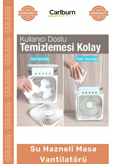 Vantilatör Buzlu Usb Buharlı Nemlendirici 600ml Sessiz Taşınabilir Ofis Tipi Su Hazneli Masa Vantil