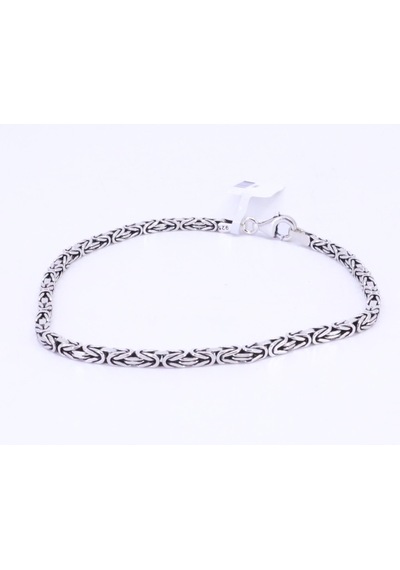 925 Ayar Kral Kare Mini Model Gümüş Bileklik 20 Cm Çok Renkli
