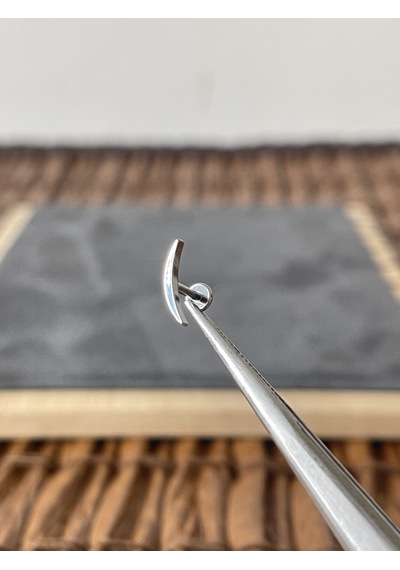 Yüksek Kalite G23 Titanium Düz Ay Titanyum 6 X 1.2 MM Labret Piercing Gümüş