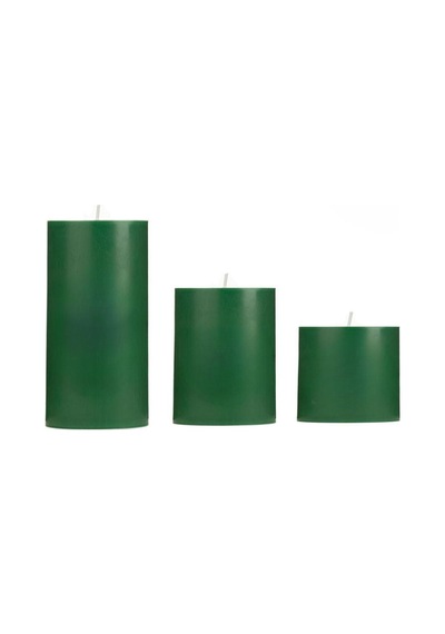 Small Çam Kokulu Set Mum Çap 7 Cm Yeşil Beyaz