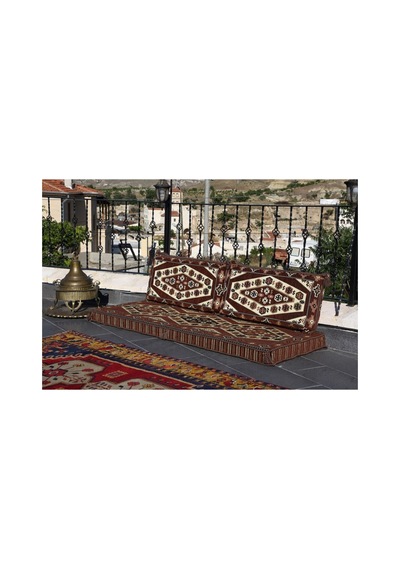1.kalite Şark Köşesi Takımı Yörük Kahve Modeli Sünger Dahil 4 Parça Kahverengi