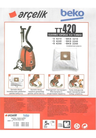 Arçelik Uyumlu Tt 420 Süpürge Toz Torbası (453049707)