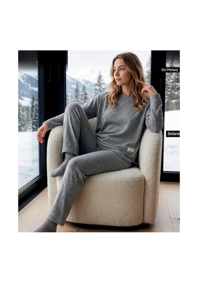 Pijamoni Kadın Bisiklet Yaka Uzun Kol Selanik Kışlık Pijama Takımı 1155-1 - 1 Adet Grimelanj Pijamoni Kadın Bisiklet Yaka Uzun Kol Selanik Kışlık Pijama Takımı 1155-1 - 1 Adet Grimelanj