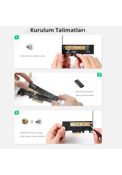 Ugreen Pcıe 3.0 X 4 Nvme M.2 Ssd Dönüştürücü Adaptör, 70503