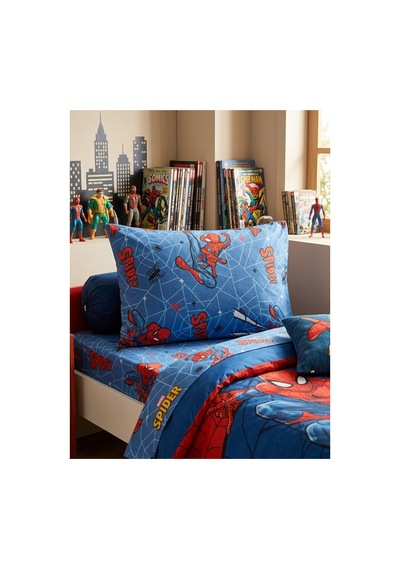 Spidey Pamuk Yastık Kılıfı Lacivert