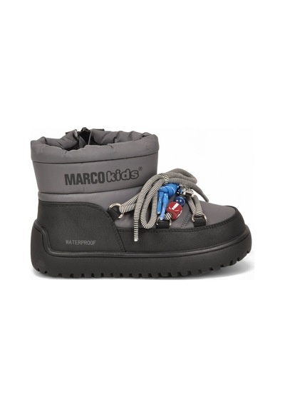 Marco Kids Sıcak Tutan Su Geçirmez Siyah Aksesuar Bağcıklı Unisex Çocuk Bot Phita P