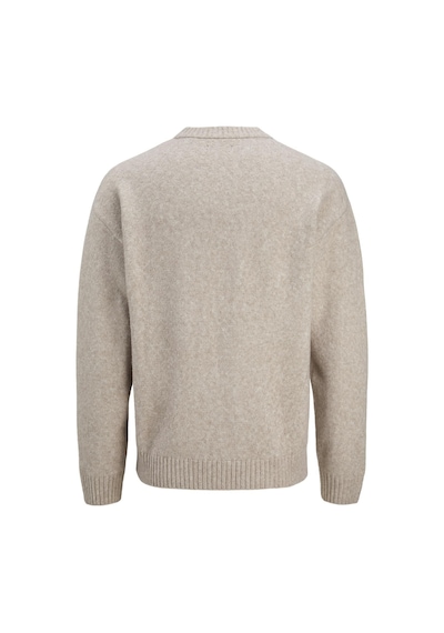 Jack & Jones Jjesoho Ollıe Knit Basic Erkek Crew Neck Kazak Modelleri Bej