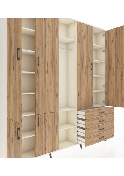 Arges Dolap 14 Raflı 4 Çekmeceli Tek Askılı 220x30x243 Aytaşı-çam/çam Atlas Çam/atlas Çam Arges Dolap 14 Raflı 4 Çekmeceli Tek Askılı 220x30x243 Aytaşı-çam/çam Atlas Çam/atlas Çam