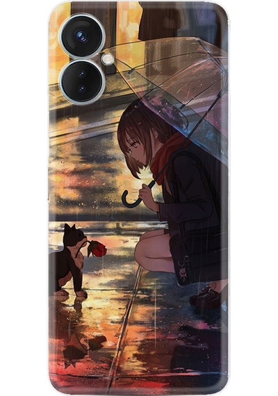 Tecno Spark 9T Kilif Silikon Desen Kiz Ve Kedi 1762 566399934