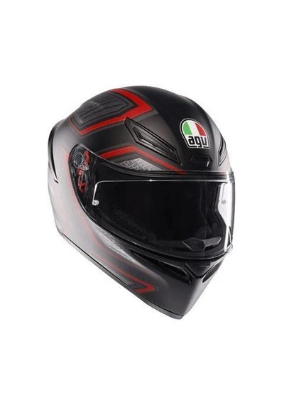 Agv Kask K1 S Slıng Matt Black Red Kask Renkli