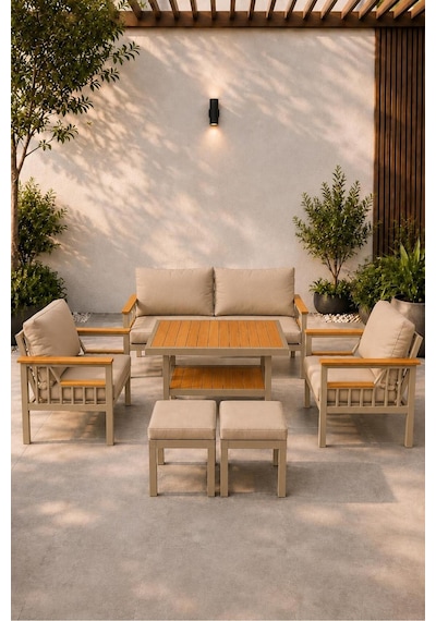 Rovena Arel Balkon Takımı Cappuccino Bahçe Takımı 5+1 Masa 70x110 2 Li Koltuk 70x150 Tekli Koltuk 70x70 Rovena Arel Balkon Takımı Cappuccino Bahçe Takımı 5+1 Masa 70x110 2 Li Koltuk 70x150 Tekli Koltuk 70x70