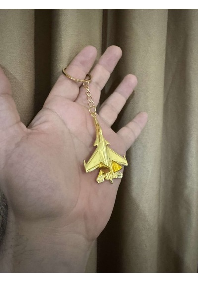 Herşey Nota Savaş Uçağı Uçak Hostes Pilot Gold Altın Metal Anahtarlık
