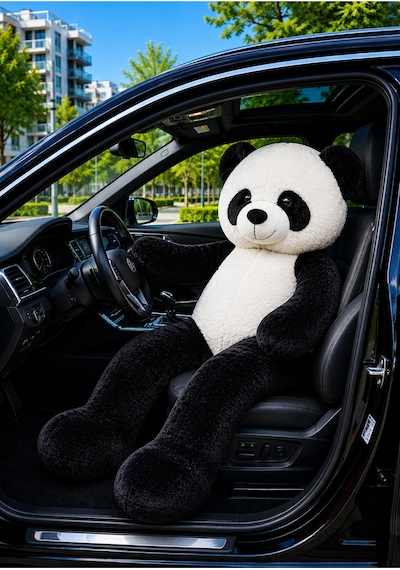 160 Cm Dev Peluş Panda Hediyelik Peluş Oyuncak Beyaz - Siyah