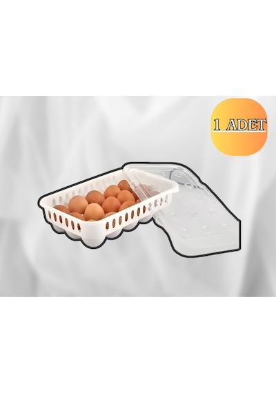 Yumurta Saklama Kabı 15'li 1 Adet , Steril Yumurtalık, Kapaklı Yumurta Organizeri Plastik Beyaz Diğer