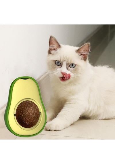 Avokado Dönen Kedi Nanesi Cat Oyun Topu Doğal Kedi Oyuncağı