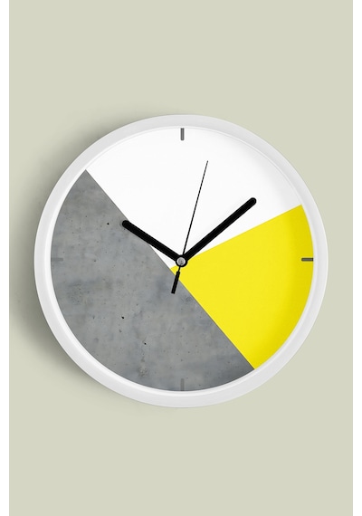 Soyut - Bohem - Geometrik Temalı Modern Duvar Saati - 25cm - Önü Camlı Beyaz Kasa - Sessiz Mekanizma-jh0536 Beyaz