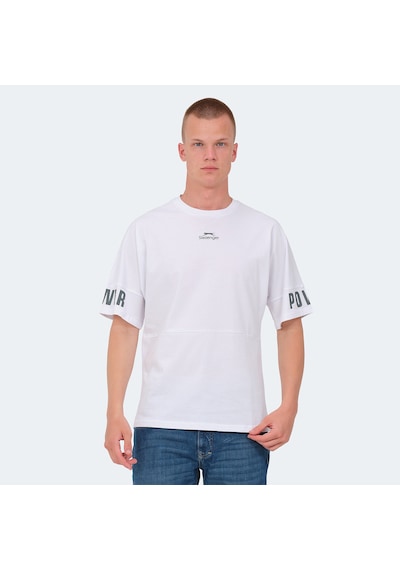 Slazenger VISION Erkek Oversıze Beyaz Tişört