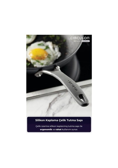 Circulon Çizilmez Yapışmaz 2'li Kızartma Tava Seti - 26 Cm, 30 Cm Siyah