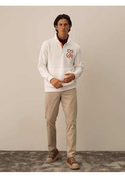 Xint Ekru Pamuk Dokulu Regular Fit Sweatshirt 300300
