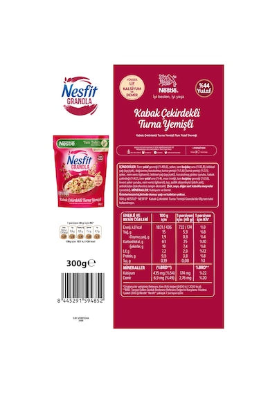 Nesfit Granola Kabak Çekirdekli Turna Yemişli 300 Gr