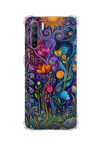 Printify Oppo Reno3 İle Uyumlu Düşlerin Dansı Serisi Rüyalar Ötesi Tasarımlı Uv Baskılı Köşe Korumalı Antişok Kılıf Şeffaf