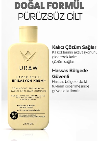 Uraw Lazer Etkili Epilasyon Kremi 250 ML