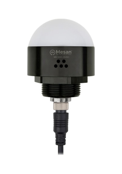 Mesan Ø50 M30 Somun Bağlantılı Led İndikatör M12 Konnektör Rgy Buzzer Siyah Gövde 24vdc Ms 9605.24vdc