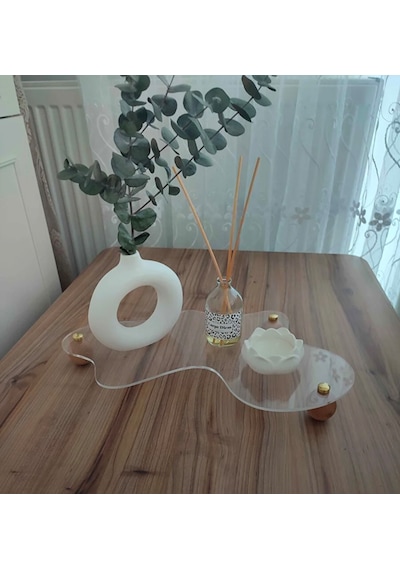 Ahşap Top Ayaklı Gold Düğmeli Şeffaf Pleksi Organizer Pinterest