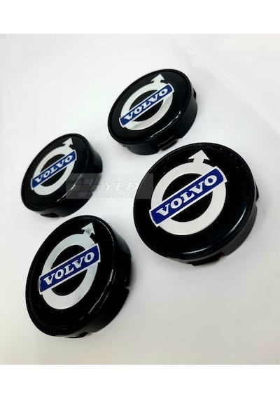 Jant Göbeği Volvo 58/55 (55Mm Yuva) 4'Lü Set Mavi Siyah Alüminyum