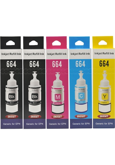 Ekoset Epson L1300 L3050 Renkli Uyumlu Mürekkep 70 ML 5 Adet