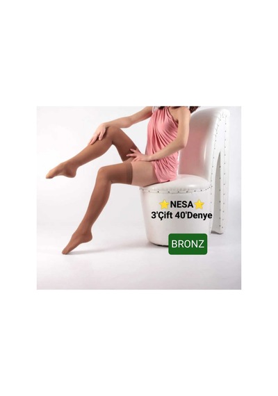 Nesa 3' Çift Kadın Dizüstü Öğretmen Çorabı- 38 Bronz Bronz