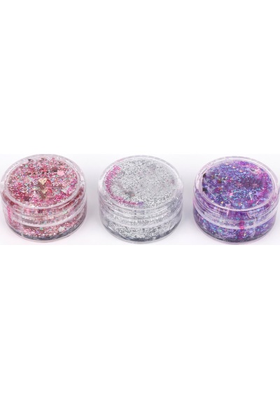 Lila Gümüş Fuşya Glitter Simli Kız Çocuk Jel Far Diğer