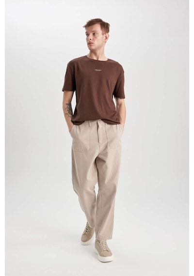 DeFacto Gabardin Pantolon Baggy Fit Bol Rahat Kesim Cepli Düz Paça B4762AX24SPGR302