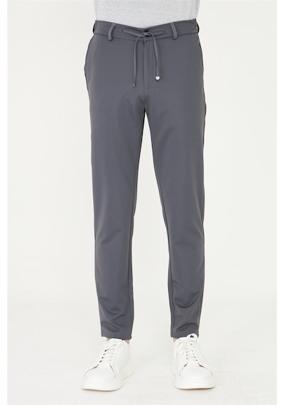 Antrasit Modern Kesim Bağcıklı Smart Casual Jogger Pantolon Antrasit