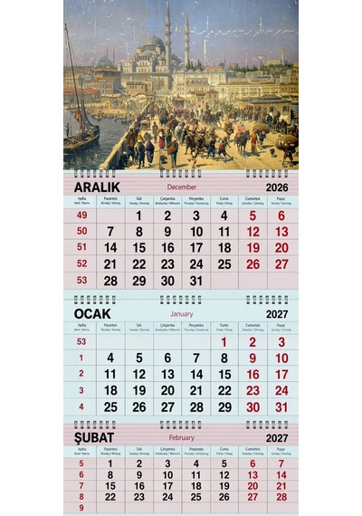 2027 Yılı Gemici Takvimi-galata Köprüsü