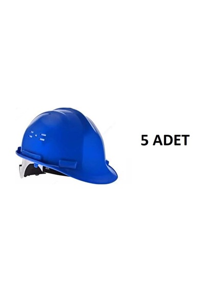 Essafe 1537 Plastik İçlikli Vidalı Deliksiz Baret 5 Adet Mavi
