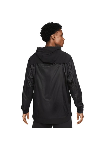 Nike Pro Repel Suya Dayanıklı 1/2 Zip Antreman Rüzgarlık Kapüşonlu Ceket Siyah