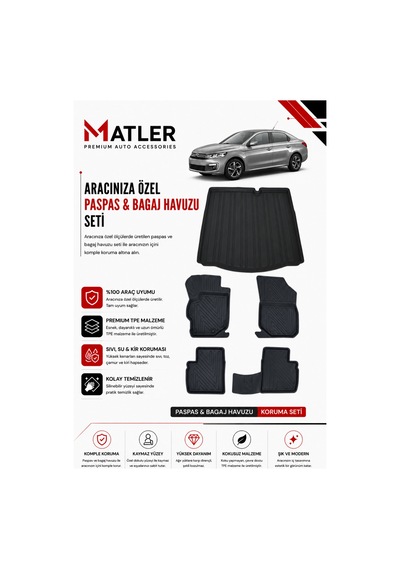 Citroen C-elysee 2021 Model 4d Ekstra Havuzlu Paspas Ve Bagaj Havuzu Set