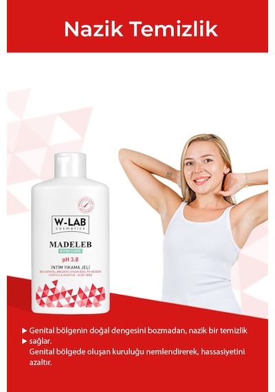 W-Lab Cosmetics Madeleb 3.8 pH Dengeli İntim Jel 250 ML