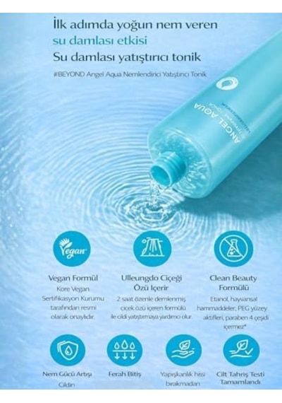Aqua Moisture Toner Nemlendirici Yatıştırıcı Tonik Hyaluronik Asit Panthenol 500 Ml